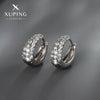 Wholesale Jewelry Exaggerated Double Row Shiny Zircon Inlaid Geometric Earrings Electroplated For Women