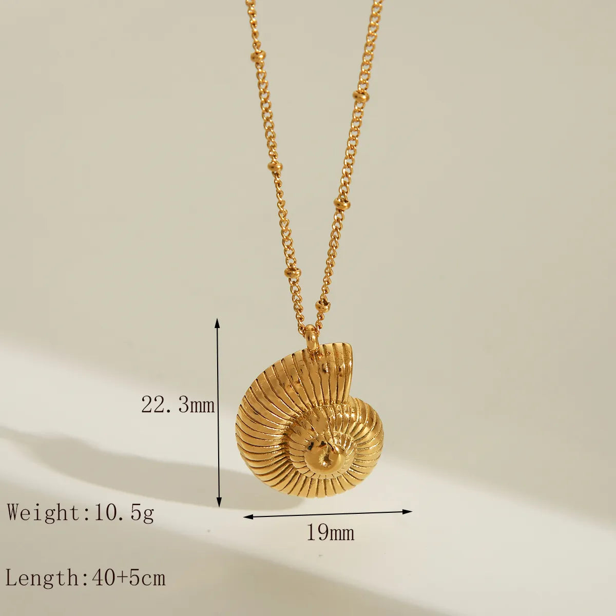 Wholesale Jewelry Exaggerated French Style Spiral Stripe 304 Stainless Steel 18K Gold Plated Pendant Necklace