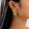 Wholesale Jewelry Exaggerated Geometric Alloy Electroplated Folding Earrings For Women