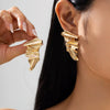 Wholesale Jewelry Exaggerated Geometric Alloy Electroplated Folding Earrings For Women