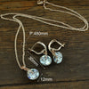 Wholesale Jewelry Exaggerated Geometric Copper Zircon Mixed Gem Inlay Pendant Earrings Necklace Set With Love Water Drops Bell Pattern And Electroplating Treatment