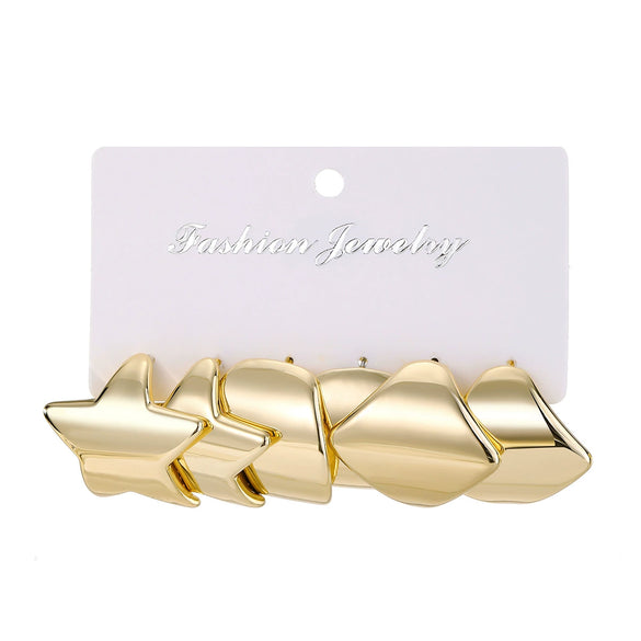 Wholesale Jewelry Exaggerated Geometric Plastic Resin Electroplated Earrings For Women