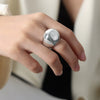 Wholesale Jewelry Exaggerated Geometric 316L Stainless Steel 18K Gold Plated Ring For Women