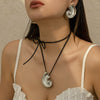 Wholesale Jewelry Exaggerated Metal Alloy Pendant Necklace With Geometric Pattern And Electroplating Treatment