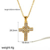 Wholesale Jewelry Exaggerated Niche Joker Diamond Cross Pendant Necklace Titanium Steel Inlaid Hao Stone Stainless Steel Geometric Electroplated