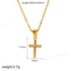 Wholesale Jewelry Exaggerated Niche Joker Diamond Cross Pendant Necklace Titanium Steel Inlaid Hao Stone Stainless Steel Geometric Electroplated