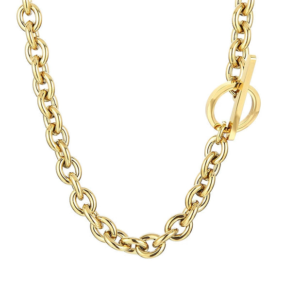 Wholesale Jewelry Exaggerated Personality Metal O Chain Titanium Steel Electroplated Unisex Jewelry Set