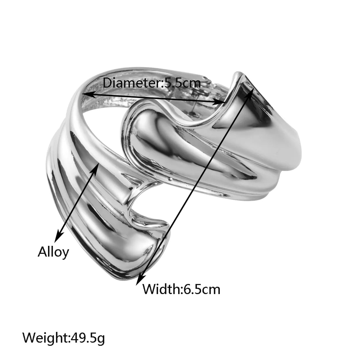 Wholesale Jewelry Exaggerated Rock Solid Color Alloy Gold Plated Silver Plated Plating Bangle