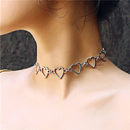 Wholesale Jewelry Exaggerated Simple Style Heart Shape Alloy Choker