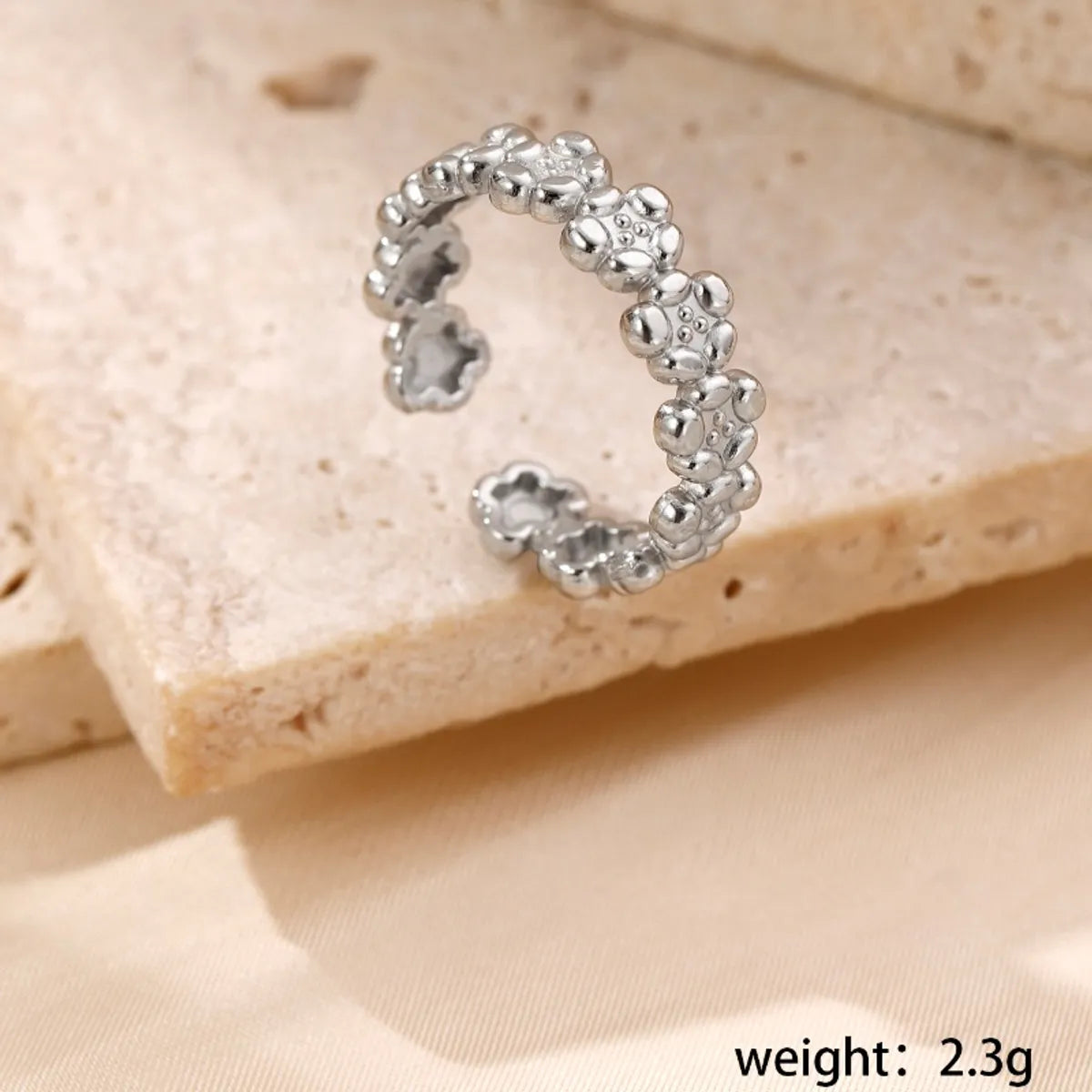 Wholesale Jewelry Exaggerated Simple Style Solid Color Geometric Ball Wings 304 Stainless Steel Open Rings