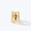 Wholesale Jewelry Exaggerated Simple Style U Shape 304 Stainless Steel Zircon 18K Gold Plated Hollow Out Inlay Open Rings