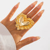 Wholesale Jewelry Exaggerated Three Dimensional Love Shaped Zinc Alloy Ring With Electroplating