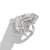 Wholesale Jewelry Exaggerated Three Dimensional Love Shaped Zinc Alloy Ring With Electroplating