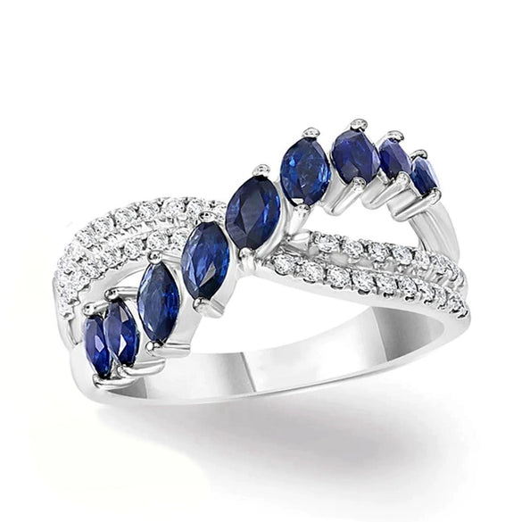 Wholesale Jewelry Exotic Geometric Copper Ring With Zirconia Inlay