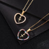 Wholesale Jewelry Exotic Geometric Heartshaped Copper Necklace With Micropaved Colorful Zircon And Electroplating