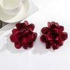 Wholesale Jewelry Fabric Handmade Flower Design Women's Earrings