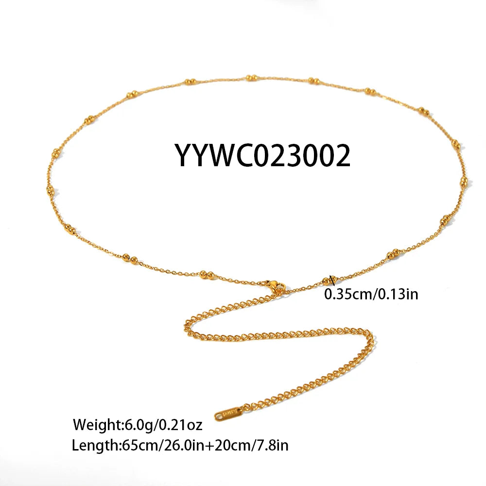 Wholesale Jewelry Fairy Style Casual Beach Splicing 201 Stainless Steel 18K Gold Plated Patchwork Plating Waist Chain