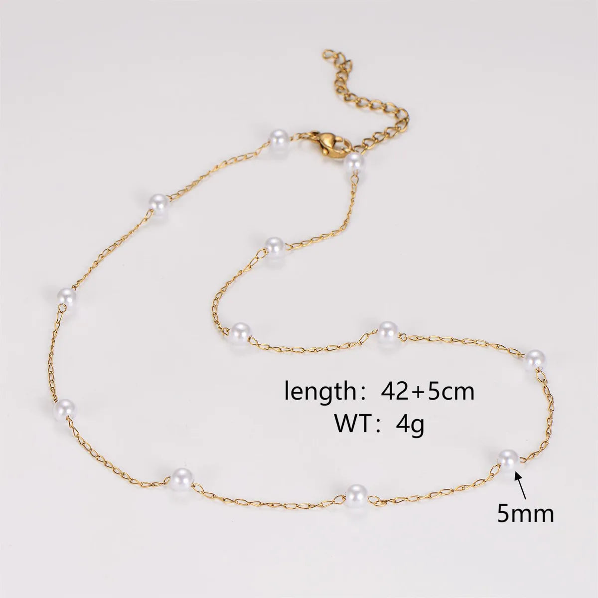 Wholesale Jewelry Fairy Style Japanese Style Sweet Round 304 Stainless Steel Necklace