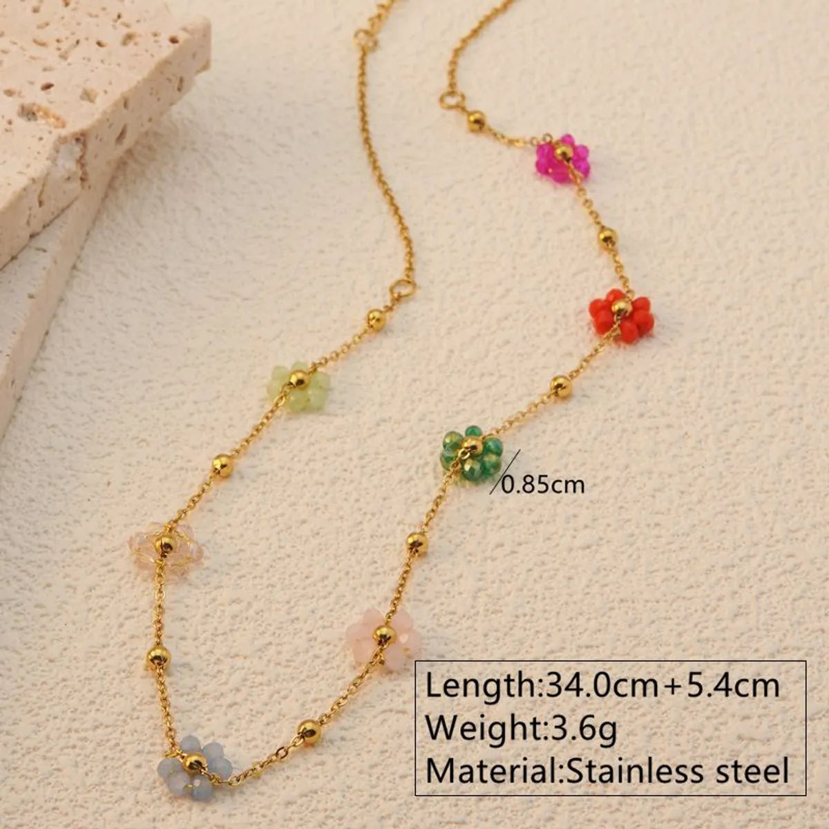 Wholesale Jewelry Fairy Style Sweet Commute Flower 304 Stainless Steel 18K Gold Plated Plating Chain Bracelets Necklace Jewelry Set