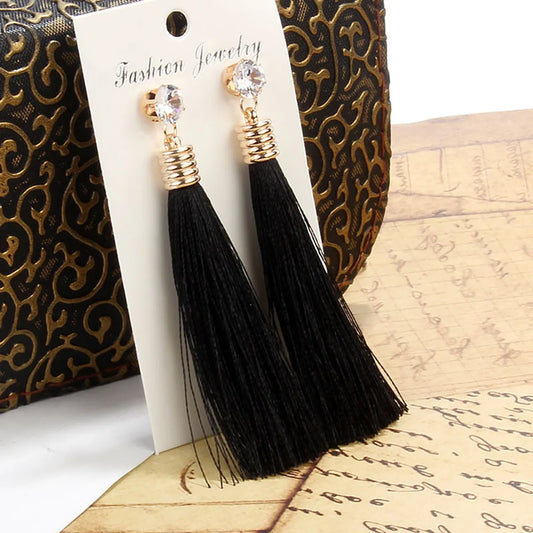 Fashion Tassel Plating Alloy No Inlaid Earrings