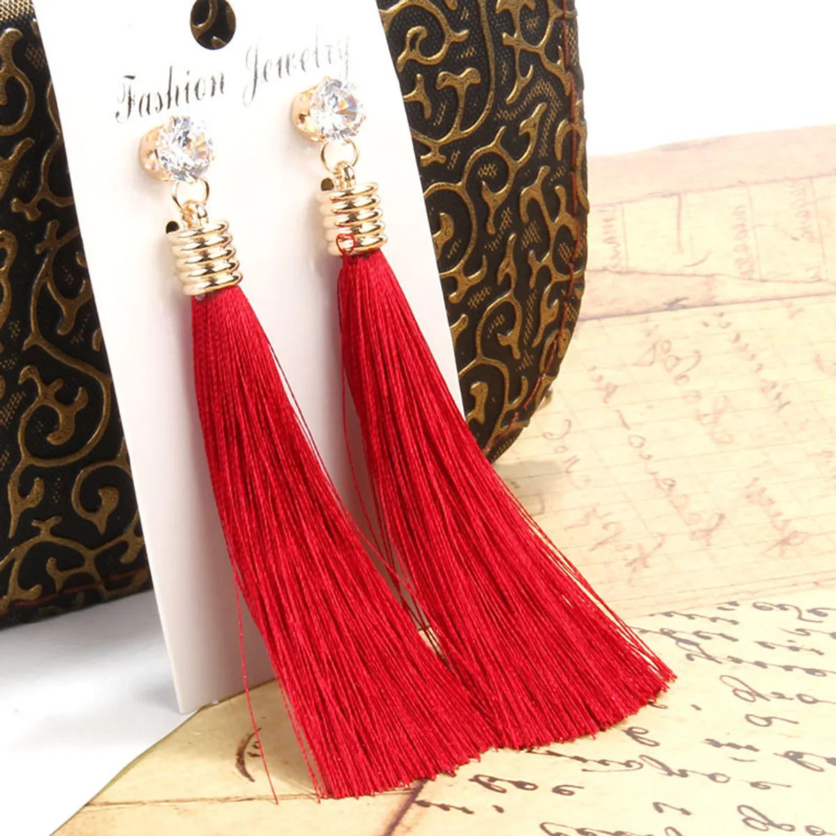 Fashion Tassel Plating Alloy No Inlaid Earrings