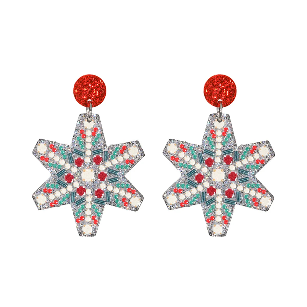 1 Pair Fashion Christmas Tree Santa Claus Arylic No Inlaid Earrings