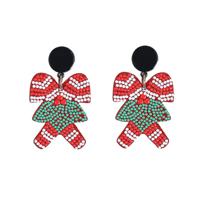 1 Pair Fashion Christmas Tree Santa Claus Arylic No Inlaid Earrings