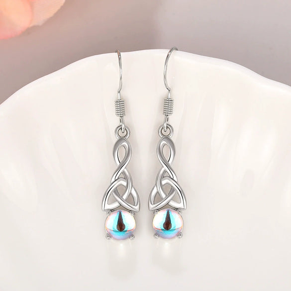 Wholesale Jewelry Fashion Copper Mixed Gem Inlay Zircon Dropshaped Ochain Ear Hook Necklace And Earrings Set