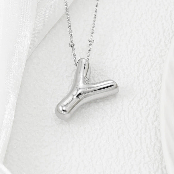 Wholesale Jewelry Fashion Copper Plated Alphabet Pendant Hip Hop Necklace