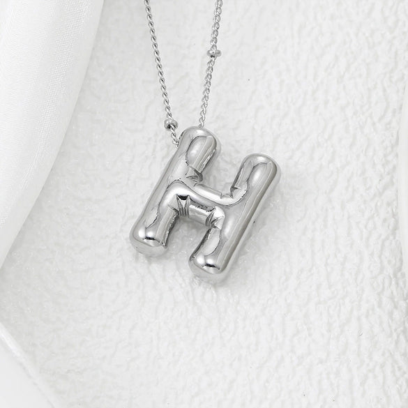 Wholesale Jewelry Fashion Copper Plated Alphabet Pendant Hip Hop Necklace