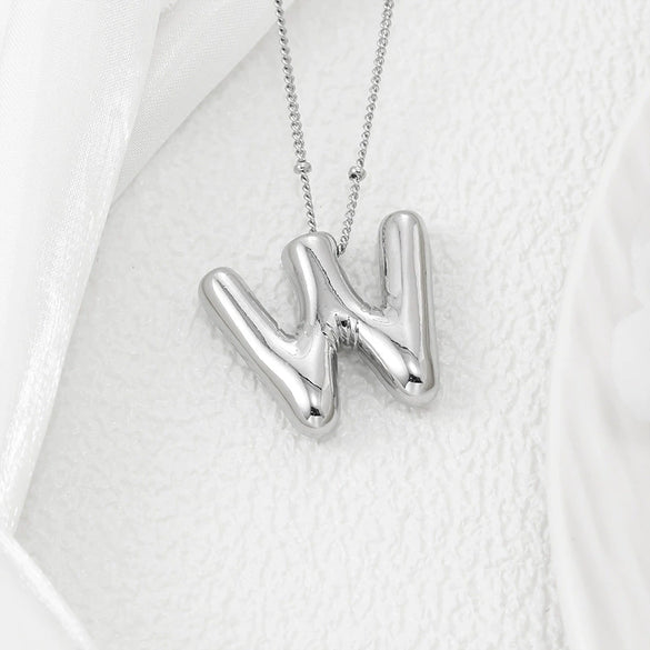 Wholesale Jewelry Fashion Copper Plated Alphabet Pendant Hip Hop Necklace