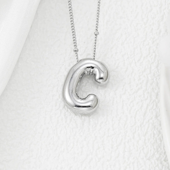 Wholesale Jewelry Fashion Copper Plated Alphabet Pendant Hip Hop Necklace