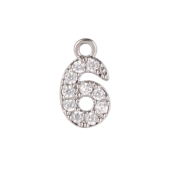 Wholesale Jewelry Fashion Digital Brass Goldplated Inlaid Zircon Pendant Necklace Accessories