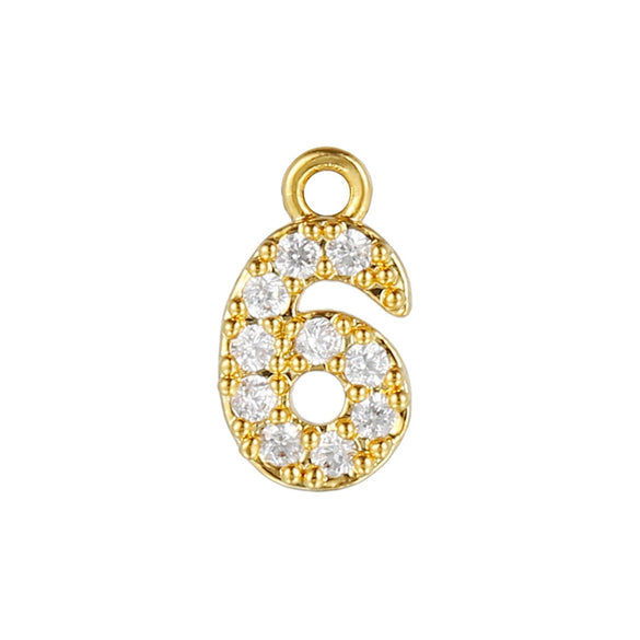 Wholesale Jewelry Fashion Digital Brass Goldplated Inlaid Zircon Pendant Necklace Accessories