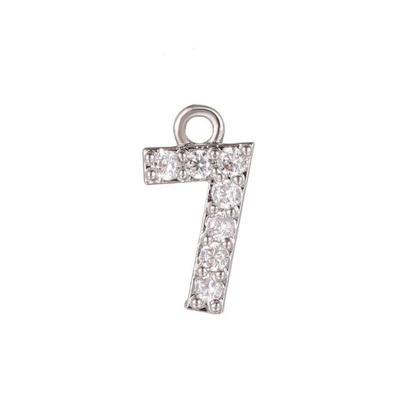 Wholesale Jewelry Fashion Digital Brass Goldplated Inlaid Zircon Pendant Necklace Accessories