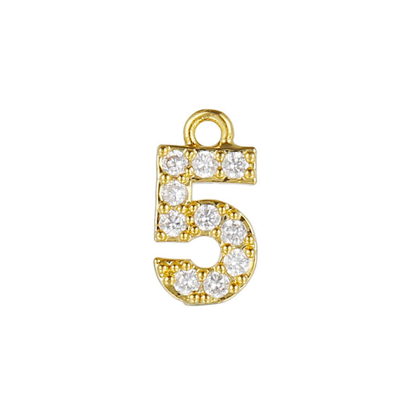 Wholesale Jewelry Fashion Digital Brass Goldplated Inlaid Zircon Pendant Necklace Accessories