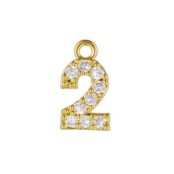 Wholesale Jewelry Fashion Digital Brass Goldplated Inlaid Zircon Pendant Necklace Accessories