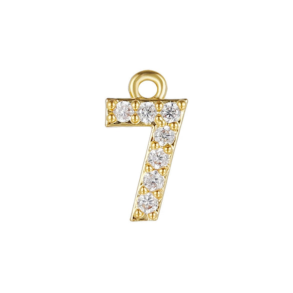 Wholesale Jewelry Fashion Digital Brass Goldplated Inlaid Zircon Pendant Necklace Accessories