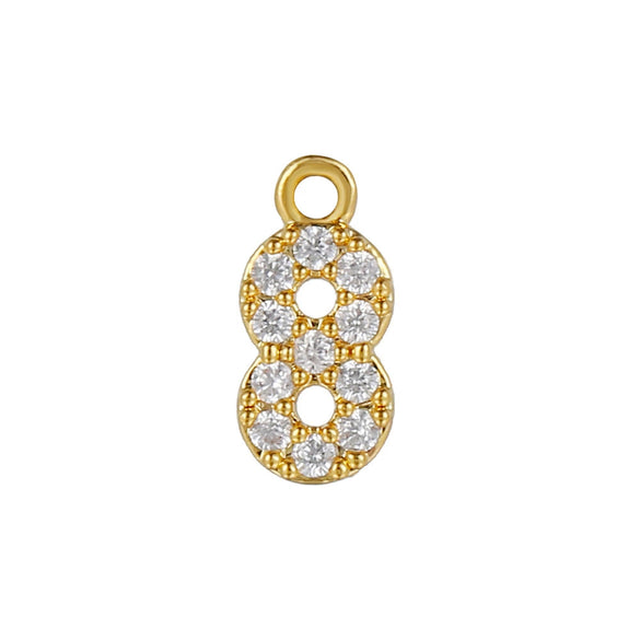 Wholesale Jewelry Fashion Digital Brass Goldplated Inlaid Zircon Pendant Necklace Accessories