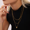 Wholesale Jewelry Fashion Double Layer Love Heart 316L Stainless Steel Plated 18K Gold Necklace Bracelet Set