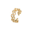Wholesale Jewelry Fashion Elegant Hollow Adjustable U Shaped Copper Alloy Women's Ring