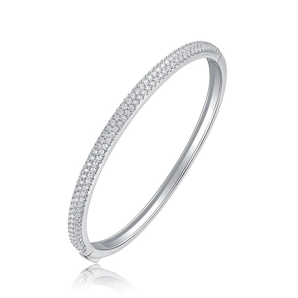 Wholesale Jewelry Fashion Elegant Live Buckle Bracelet 925 Sterling Silver Moissanite Inlaid Women's