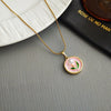 Wholesale Jewelry Fashion Flower Disc Titanium Steel And Copper Electroplating Necklace For Women