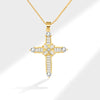 Wholesale Jewelry Fashion Geometric Copper Cross Pendant Electroplated Clavicle Chain For Women