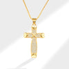 Wholesale Jewelry Fashion Geometric Copper Cross Pendant Electroplated Clavicle Chain For Women