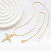 Wholesale Jewelry Fashion Geometric Copper Cross Pendant Electroplated Clavicle Chain For Women