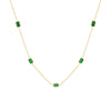 Wholesale Jewelry Fashion Geometric Emerald Zircon Necklace 316L Stainless Steel 18K Gold Plated For Women