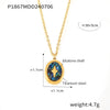 Wholesale Jewelry Fashion Geometric Oval Real Shell Pendant Titanium Steel Goldplated Necklace For Women