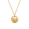 Wholesale Jewelry Fashion Geometric Stainless Steel And Titanium Steel Round Pendant Necklace With Electroplating