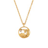 Wholesale Jewelry Fashion Geometric Stainless Steel And Titanium Steel Round Pendant Necklace With Electroplating